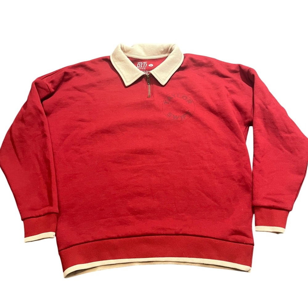 Taylor Swift Red (Taylor's Version) All Too Well Half Zip Polo Sweatshirt Small